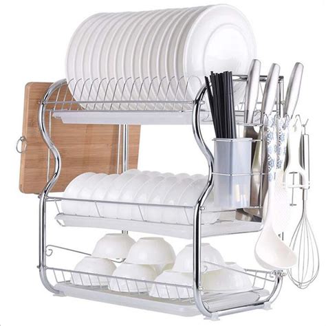 stainless steel dish drying rack for the cabinet|small dish drainer for countertop.